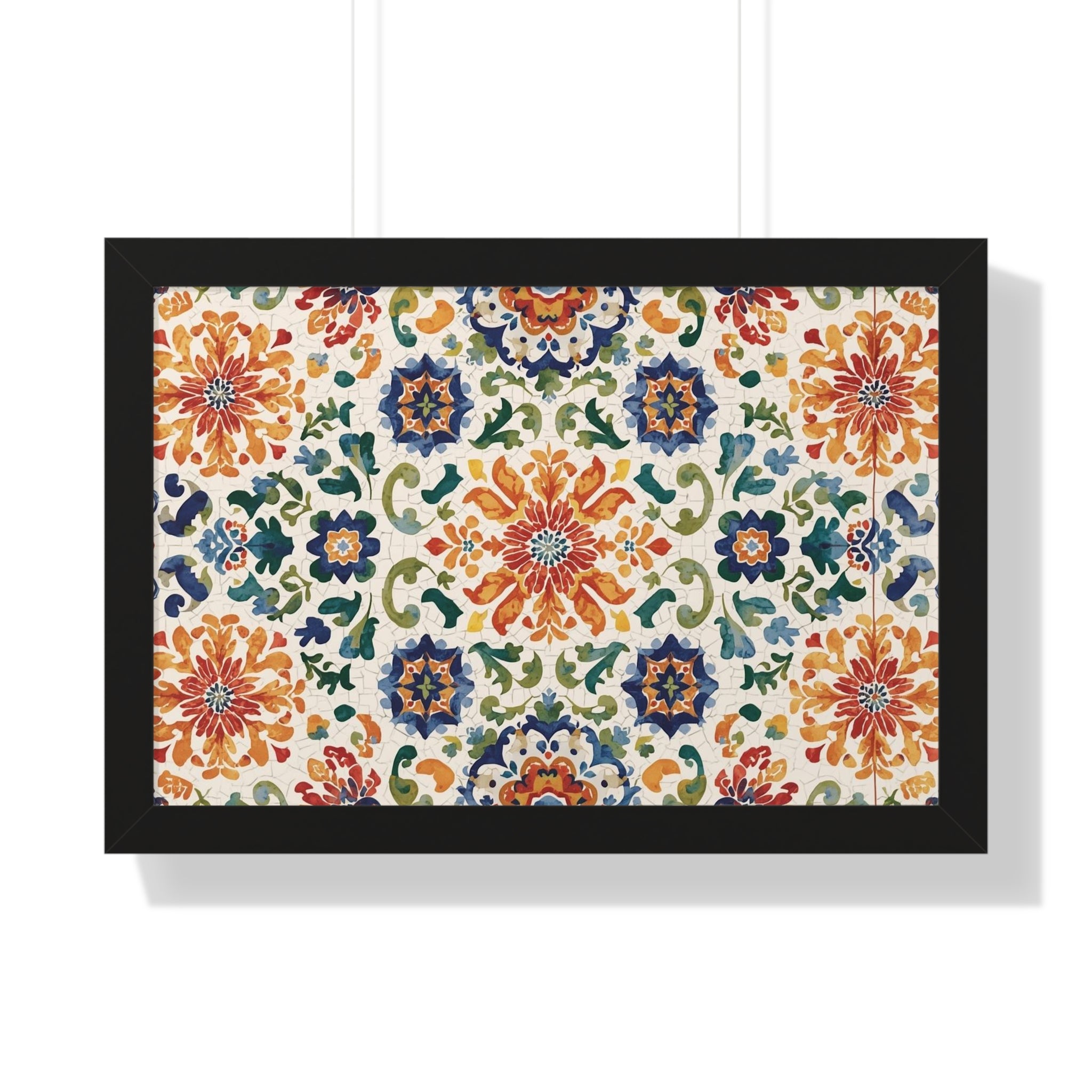 Bohemian Floral Framed Poster Art Print For Home Decor - Rosetta Creative Boutique
